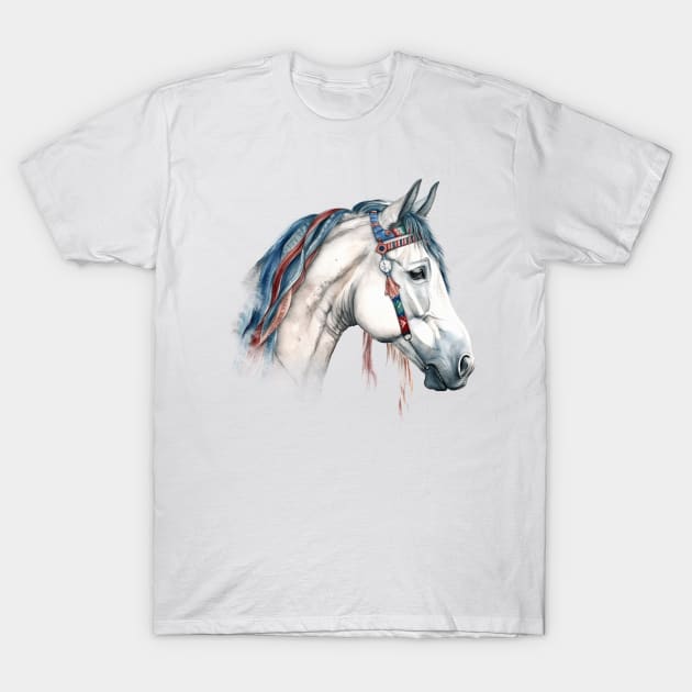 White Horse T-Shirt by HJstudioDesigns